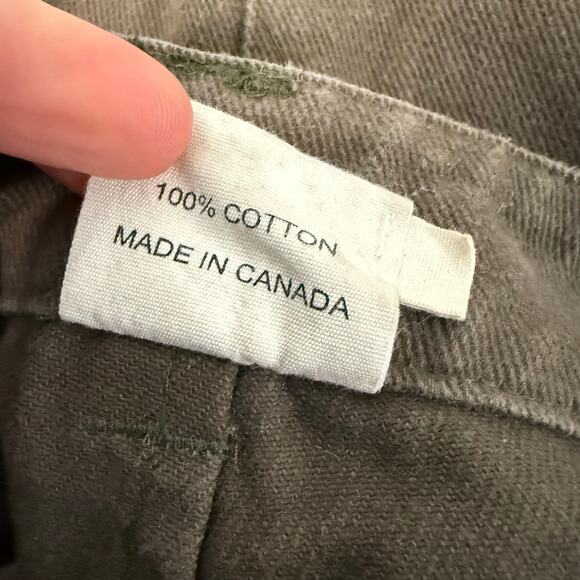 BEATON Women's Linen Utility Pants Olive Green 8 Cotton Tapered Trouser - Picture 7 of 9